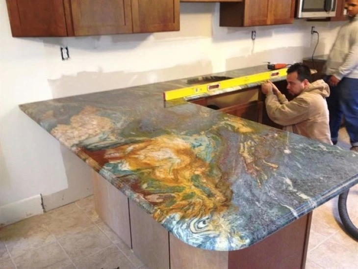 Portomare Quartzite, Blue Louis Quartzite Kitchen countertop