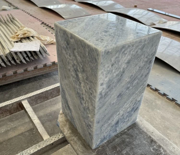 Blue Crystal Marble Plinth Stand Coffee Table interior design
