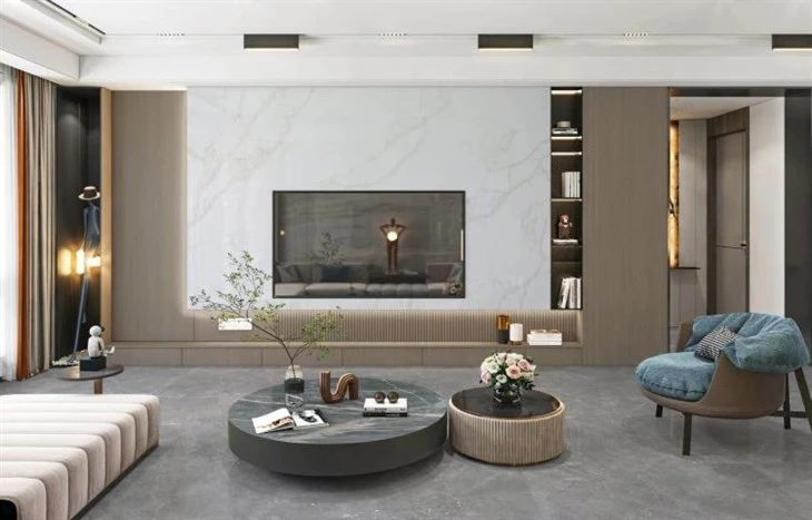 White Quartz with Gold Grey Veins Wall Decor