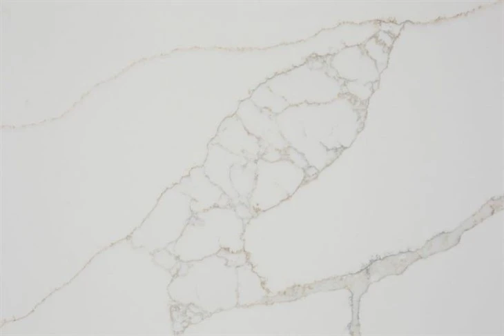 White Quartz with Gold Grey Veins Flooring